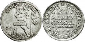 Altdeutsche Münzen und Medaillen
Braunschweig-Wolfenbüttel
Anton Ulrich, allein, 1704-1714
24 Mariengroschen 1708 Wilder Mann.
sehr schön. Welter ...