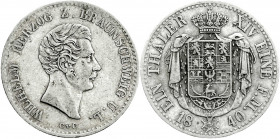 Altdeutsche Münzen und Medaillen
Braunschweig-Wolfenbüttel
Wilhelm, 1831-1884
Taler 1840 CvC. sehr schön. Jaeger 243b. Thun 117. AKS 78. 