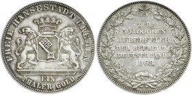 Altdeutsche Münzen und Medaillen
Bremen-Stadt
Taler 1863. 50 Jahre Befreiung Deutschlands.
vorzüglich/Stempelglanz, Prachtexemplar mit herrlicher P...
