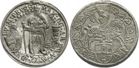 Altdeutsche Münzen und Medaillen
Deutscher Orden
Maximilian I., 1590-1618
1/4 Taler o.J. sehr schön, Henkelspur. Neumann 101. Dudik 230. 