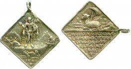 Altdeutsche Münzen und Medaillen
Erzgebirge
Tragbare Silberklippe 1546. Auf das Osterfest. Christus/Osterlamm. 32 mm. 9,88 g.
fast sehr schön. Katz...