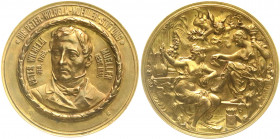 Altdeutsche Münzen und Medaillen
Frankfurt-Stadt
Vergoldete Bronzemedaille o.J.(1882). In zwei Teilen gegossen und zusammengesetzt. Preis der Peter-...