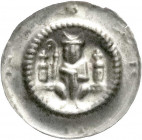 Altdeutsche Münzen und Medaillen
Fulda-Abtei
Berthold IV., 1274-1286
Brakteat o.J. B-R-H-T. Abt thront v.v. mit Mithra, Krummstab zwischen zwei Kre...