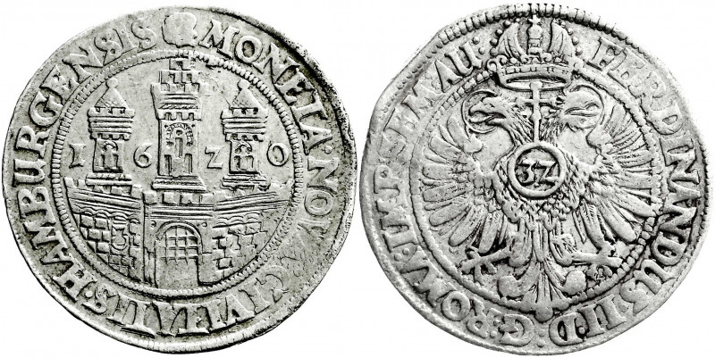 Altdeutsche Münzen und Medaillen
Hamburg-Stadt
Reichstaler 1620, mit Titel Fer...