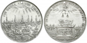 Altdeutsche Münzen und Medaillen
Hamburg-Stadt
Silbermedaille 1667 von Reteke. Auf die Gründung der ersten Hamburger Bank für die ansässigen Kaufleu...