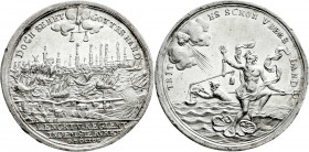 Altdeutsche Münzen und Medaillen
Hamburg-Stadt
Silbermedaille 1756 von Goedecke. Auf die Sturmflut. 40 mm; 18,18 g.
gutes vorzüglich, kl. Randfehle...