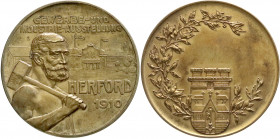 Altdeutsche Münzen und Medaillen
Herford-Stadt
Medaillen
Vergoldete Silbermedaille 1910 von Oertel, Berlin, a.d. Gewerbe- und Industrieausst. Arbei...