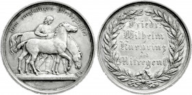 Altdeutsche Münzen und Medaillen
Hessen-Kassel
Kurf. Wilhelm II. u. Friedrich Wilhelm, 1831-1847
Silbermedaille o.J. Prämie für Pferdezucht. Stempe...
