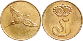 Altdeutsche Münzen und Medaillen
Isenburg-Büdingen
Karl, 1922-1941
Kupfer Schnepfenheller o.J.(1927). Fliegende Schnepfe/gekr. Monogramm. 20 mm.
f...