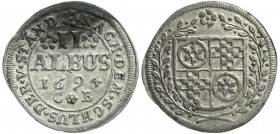 Altdeutsche Münzen und Medaillen
Mainz-Erzbistum
Anselm Franz von Ingelheim, 1679-1695
II Albus 1694 C*B. vorzüglich. Slg. Walther 437. 