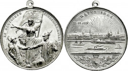 Altdeutsche Münzen und Medaillen
Mainz-Stadt
Tragb. Zinnmedaille 1894 v. Allendorf, a.d. XI. dt. Bundesschießen. Germania mit Fahne, davor zwei Schü...