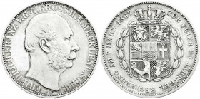 Altdeutsche Münzen und Medaillen
Mecklenburg-Schwerin
Friedrich Franz II., 1842-1883
Vereinstaler 1867 A. 25 jähr. Regierungsjubiläum.
gutes sehr ...