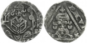 Altdeutsche Münzen und Medaillen
Münster-Bistum
Everhard von Diest, 1275-1301
Pfennig o.J. Bischof mit Mithra, Buch und Krummstab /Pauluskopf v.v. ...