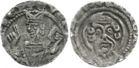 Altdeutsche Münzen und Medaillen
Münster-Bistum
Everhard von Diest, 1275-1301
Pfennig o.J. Bischof mit Mithra im Gewand mit T-förmiger Borte, segne...