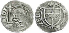 Altdeutsche Münzen und Medaillen
Münster-Bistum
Florenz von Wewelinghoven, 1364-1379
Pfennig o.J. Zweigeteilter Bindenschild/Brustbild des Hl. Paul...