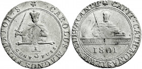 Altdeutsche Münzen und Medaillen
Münster-Bistum
Sedisvakanz, 1801
1/3 Sedisvakanztaler 1801. Brustb. Pauli mit Schwert und Buch/Brustb. Karl der Gr...