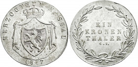 Altdeutsche Münzen und Medaillen
Nassau
Wilhelm, 1816-1839
Kronentaler 1817. vorzüglich, kl. Randfehler und Schrötlingsfehler. Jaeger 32. Thun 227....