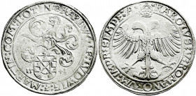 Altdeutsche Münzen und Medaillen
Öttingen
Karl Wolfgang, Ludwig XV. und Martin, 1534-1546
Taler 1541. sehr schön, etwas gereinigt. Löffelholz 128. ...