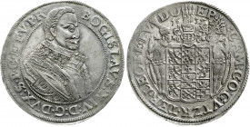 Altdeutsche Münzen und Medaillen
Pommern
Bogislaw XIV., 1617-1637
Reichstaler 1635, Stettin. Mmz. Gotfried Tabbert. Brustbild n.r. im besticktem Ge...