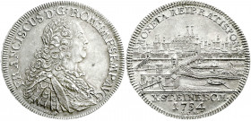 Altdeutsche Münzen und Medaillen
Regensburg-Stadt
Konventionstaler 1754 ICB. Kaiser-Portrait v. I.L. Oexkein. Mit Titel Franz I./Stadtansicht. 28,09...