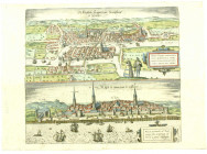 Altdeutsche Münzen und Medaillen
Riga-Stadt
Unabhängige Stadt, 1562-1581
Handcolorierter "Doppel"-Kupferstich, Köln 1581 von Georg Braun und Frans ...
