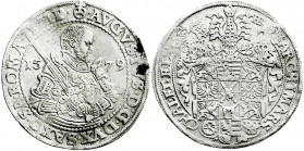 Altdeutsche Münzen und Medaillen
Sachsen-Albertinische Linie
August, 1553-1586
Taler 1579 HB, Dresden.
fast vorzüglich, kl. Belagstellen. Schnee 7...