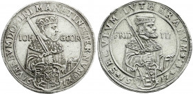 Altdeutsche Münzen und Medaillen
Sachsen-Albertinische Linie
Johann Georg I., 1615-1656
Taler 1617, Dresden, ohne Mzz. Auf das Reformationsjubiläum...
