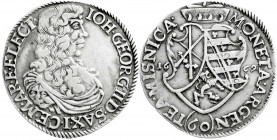 Altdeutsche Münzen und Medaillen
Sachsen-Albertinische Linie
Johann Georg II., 1656-1680
2/3 Taler (60 Kreuzer) 1669 ohne Mmz., Leipzig. Prägung fü...