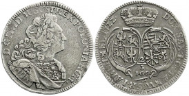 Altdeutsche Münzen und Medaillen
Sachsen-Albertinische Linie
Friedrich August I., 1694-1733
2/3 Taler 1722 IGS, Dresden.
gutes sehr schön, übl. Pr...