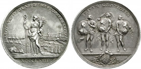 Altdeutsche Münzen und Medaillen
Sachsen-Albertinische Linie
Xaver, 1762-1768
Silbermedaille 1764 v. Oexlein, auf Sachsens Wohlstand. Stehende Cere...