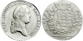 Altdeutsche Münzen und Medaillen
Sachsen-Albertinische Linie
Friedrich August III., 1763-1806
Konventionstaler 1771 EDC. vorzügliches Prachtexempla...