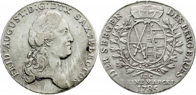 Altdeutsche Münzen und Medaillen
Sachsen-Albertinische Linie
Friedrich August III., 1763-1806
Ausbeutetaler 1785 IEC.
sehr schön, min. justiert. B...