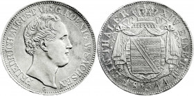 Altdeutsche Münzen und Medaillen
Sachsen-Albertinische Linie
Friedrich August II., 1836-1854
Taler 1841 G, mit fehlender Perle unter G.
gutes vorz...