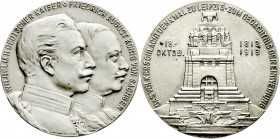 Altdeutsche Münzen und Medaillen
Sachsen-Albertinische Linie
Friedrich August III., 1904-1918
Silbermedaille 1913 v. Lauer, a.d. Einweihung des Völ...