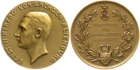 Altdeutsche Münzen und Medaillen
Sachsen-Altenburg
Ernst II., 1908-1918
Bronzemedaille o.J. von Julie Genthe und C.F. Haseroth. Ehrenpreis für herv...
