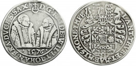 Altdeutsche Münzen und Medaillen
Sachsen-Alt-Weimar
Friedrich Wilhelm und Johann, 1573-1603
1/2 Reichstaler 1576, Saalfeld. Beider Brustbilder gege...