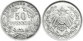 Reichskleinmünzen
50 Pfennig gr. Adler Eichenzweige Silb. 1896-1903
1903 A. vorzüglich/Stempelglanz. Jaeger 15. 