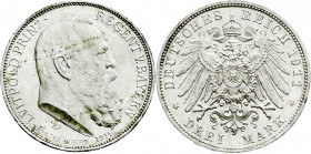 Reichssilbermünzen J. 19-178
Bayern
Luitpold 1911-1912
3 Mark 1911 D. Zum 90 jähr. Geb.
Polierte Platte, kl. Kratzer, schöne Patina. Jaeger 49. ...