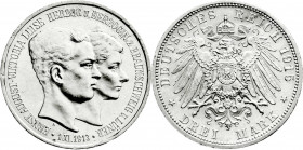 Reichssilbermünzen J. 19-178
Braunschweig
Ernst August, 1913-1916
3 Mark 1915 A. Mit Lüneburg.
vorzüglich/Stempelglanz, leichte prägebed. Randuneb...