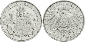 Reichssilbermünzen J. 19-178
Hamburg
2 Mark 1912 J. Seltenes Jahr.
vorzüglich, kl. Randfehler. Jaeger 63. 