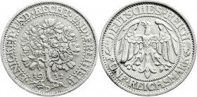 Weimarer Republik
Kursmünzen
5 Reichsmark Eichbaum Silber 1927-1933
1932 D. sehr schön. Jaeger 331. 