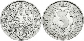 Weimarer Republik
Gedenkmünzen
3 Reichsmark Nordhausen
1927 A. Polierte Platte, nur min. berührt, schöne Patina. Jaeger 327. 