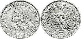 Weimarer Republik
Gedenkmünzen
3 Reichsmark Dürer
1928 D. vorzüglich. Jaeger 332. 