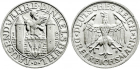 Weimarer Republik
Gedenkmünzen
3 Reichsmark Dinkelsbühl
1928 D. vorzüglich/Stempelglanz, Randfehler. Jaeger 334. 