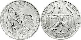 Weimarer Republik
Gedenkmünzen
3 Reichsmark Waldeck
1929 A. gutes vorzüglich. Jaeger 337. 