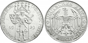Weimarer Republik
Gedenkmünzen
5 Reichsmark Meissen
1929 E. vorzüglich, winz. Kratzer. Jaeger 339. 
