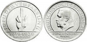 Weimarer Republik
Gedenkmünzen
5 Reichsmark Schwurhand
1929 A. vorzüglich/Stempelglanz. Jaeger 341. 