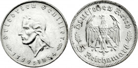 Drittes Reich
Gedenkmünzen
5 Reichsmark Schiller 1934
1934 F. gutes vorzüglich. Jaeger 359. 
