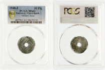 Drittes Reich
Reichskreditkassen
10 Pfennig 1940 J. Im PCGS-Blister mit Grading MS 61 (das am besten gegradete Ex.).
vorzüglich/Stempelglanz, selte...