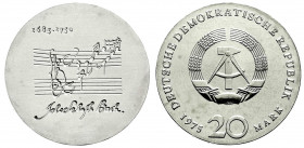 Münzen der Deutschen Demokratischen Republik
Gedenkmünzen der DDR
20 Mark 1975, Bachprobe mit vertieftem Notenzitat. Randschrift läuft links herum....